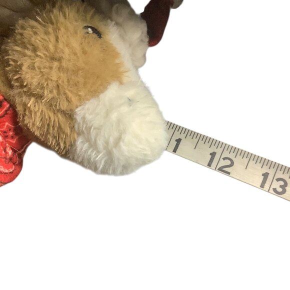 Plush Brown Horse Squeaker Dog Toy Red Bandana & Santa Hat 10" Tall - Picture 7 of 7